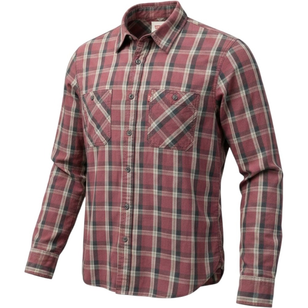 Levi's Button Down Shirt Mens Large Red Plaid Excellent Long Sleeve 3LGLW1296